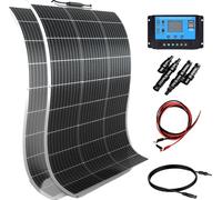 Kit de inicio para paneles solares, altamente eficiente, 100W, monocristalino, juego completo, 12V/24V, kit de 200W