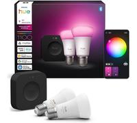 Philips Bombillas LED Hue 2x E27 8,1 W CCT RGB con Bridge Pro
