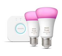 Philips Kit de inicio Hue White y Color Ambiance – 2 E27 75W, Bluetooth, Alexa/Google/HomeKit
