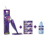 Kit de inicio Swiffer WetJet: 1 escoba con pulverizador + 1 botella de líquido de limpieza de 1,25 litros + 30 toallitas
