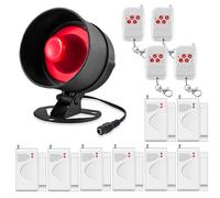 Kit de instalación de alarma de 9 piezas, con sirena de 115 dB y detector de movimiento, ideal para tiendas y viviendas