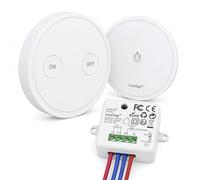Kit de Interruptor de Luces Inalámbricas, LoraTap Interruptor Inalámbrico + Receptor Relé RF 868MHz Control Remoto Hasta 200 metros Mando a Distancia para Iluminación y Electrodomésticos