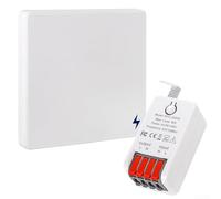 Kit de interruptor de luz inalámbrico, 86 paneles, 16 A, receptor de relé, control remoto para iluminación del hogar, largo alcance, 30-50 m, blanco estándar del Reino Unido (1 interruptor, 1 receptor
