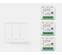 Kit de interruptor de luz inalámbrico inteligente, interruptor cinético con receptor, con control de voz, control remoto RF433, para automatización del hogar, para sistema TUYA (C)