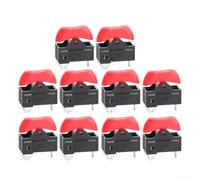 Kit de interruptores basculantes de 10 piezas para equipos de secadora con arreglo de 3 pines y 3 engranajes con selector OFF-ON-ON y clasificación eléctrica 6A 125V250V (rojo)