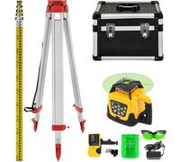 Kit de láser rotatorio VEVOR, con alcance de 500 metros, trípode de aluminio de 1,65 metros y varilla láser de 5 metros