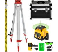 Kit de láser verde rotatorio Vevor: alcance de más de 500 metros, trípode de aluminio de 1,65 metros, y varilla de nivel láser de 5 metros