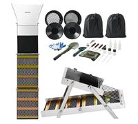 Kit de lavado de oro VEVOR Highbanker de 127 cm (50 pulgadas), canal de lavado de oro plegable de aleación de aluminio, 3 en 1, juego portátil de prospección de 26 piezas con palas para lavar oro, tam