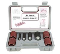 Kit de lijadora de tambor de 20 piezas, juego de tambor de lijado de goma con estuche para prensa de taladro