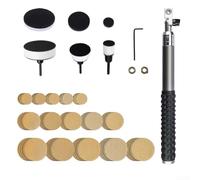 Kit de lijadora de tazón para torno de madera con mango de madera dura, cabezal de rodamiento doble ajustable, bloque de lijado de aleación de aluminio de 1/2/3 pulgadas, 75 piezas y discos