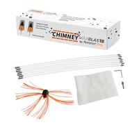 Kit de limpieza de chimenea, cepillo de barrido accionado por taladro, cepillo giratorio, 8 m, chimenea, quemador de leña, humo, varillas flexibles de nailon reforzado, lámina antipolvo gratis, bolsa