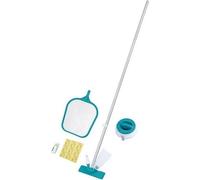 Kit de limpieza para piscinas Bestway Aquaclear, para piscinas de hasta 3,96 metros, que incluye: red, dosificador de productos químicos, aspirador para piscinas, tiras de prueba y parches de reparaci