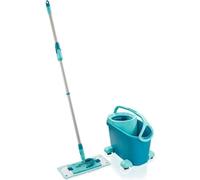 Kit de limpieza para suelos con cubo exprimidor Leifheit Clean Twist Ergo, con ruedas, mango telescópico de 110-140 cm y anchura de fregado de 33 cm