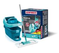 Kit de limpieza para suelos con escurridor, Leifheit Profi XL Mobile, mop plano de 360°, cubierta Micro Duo, anchura de limpieza de 42 cm
