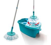 Kit de limpieza para suelos Leifheit Clean Twist Disc, incluye: mopa con microfibra, mango telescópico de 109-140 cm y cubo de 6 litros