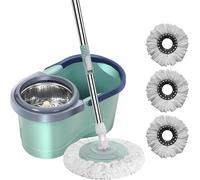 Kit de limpieza para suelos que incluye cubo, mop y repuestos de microfibra