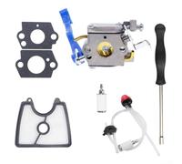 Kit de línea de combustible C1Q-W37 compatible con piezas de aspiradora de soplador de hojas 125B 125BX 125BVX, juego de reparación de carburador de metal para una fácil instalación y flujo de