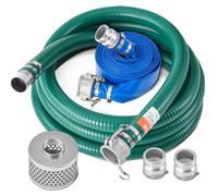 Kit de manguera de aspiración VEVOR, que incluye: manguera de retrolavado azul de 50,8 mm x 15,24 m, manguera de aspiración verde de 6,1 m, filtro de acero con orificios redondos, conectores rápidos,