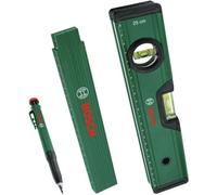 Kit de marcado, nivel de burbuja de 25 cm, cinta métrica plegable de 2 metros, marcador para perforaciones profundas, medidor láser