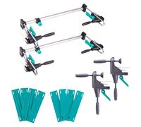Kit de montaje de marcos de puerta "PRO" de Wolfcraft, 12 piezas: juego completo para el montaje de puertas, que incluye abrazaderas de alineación, soportes para marcos de puerta y elementos de nivela
