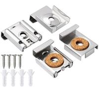 Kit de montaje mural plateado con abrazaderas de resorte y tornillos