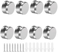 Kit de montaje para espejos, de 8 piezas, que incluye 8 pernos de acero y 8 tornillos, con soporte para espejo en forma de tubo