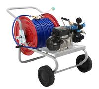 Kit de motobomba eléctrica para pulverización con carro - Bertolini Pumps POLY 2025 H.P. RTE.1 - Para productos químicos y ácidos