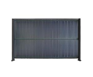 Kit de ocultación de lamas de PVC para panel de malla de alambre rígido de 55 mallas, protección contra el viento y vista, H 1m53 x 2m50 Antracita gris