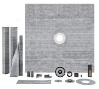 Kit de panel de ducha VEVOR, 38" x 60", panel superior impermeable de ABS, con brida de conexión central de 4" de ABS, rejilla y desagüe de acero inoxidable de 4", panel de ducha cortable, apto para b