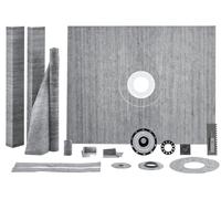 Kit de panel de ducha VEVOR, 38 x 60 pulgadas, panel superior impermeable de ABS, con brida de conexión central de 4 pulgadas de ABS, rejilla y desagüe de acero inoxidable de 4 pulgadas, panel de duch
