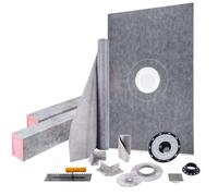 Kit de panel de ducha VEVOR, 38 x 60 pulgadas, panel superior impermeable de ABS, con brida de conexión central de 4 pulgadas de ABS, rejilla y desagüe de acero inoxidable de 4 pulgadas, panel de duch