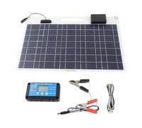 Kit de Panel Solar de 100 W, Panel Solar Portátil Monocristalino de 12V 24V con Controlador de Carga de 100 A, Cargador Solar para Vehículos Recreativos, Marinos, Remolques
