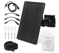 Kit de panel solar de 6 W con batería recargable integrada de 8000 mAh, panel solar impermeable IP66 para cámaras de caza silvestre, compatible con 12 V/9 V/6 V CC (5,5 x 2,1 mm / 4,0 x 1,7 mm / 3,5 x