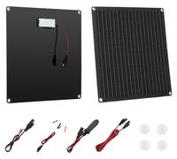 Kit de panel solar monocristalino VEVOR de 12V, 20W, con cargador de batería integrado y un controlador inteligente, y 3 cables de conexión. Portátil, ideal para caravanas, coches, motocicletas, barco