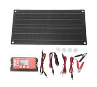 Kit de panel solar Panel solar monocristalino de 16 W con salidas USB duales Controlador solar de 60 A Cable de cargador de coche Abrazadera de salida para teléfono Banco de