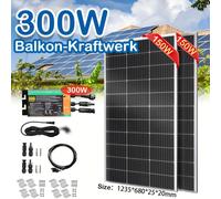 Kit de paneles solares - Central eléctrica para balcones de 300W - 2 paneles de 150W monocristalinos - Con microinversor