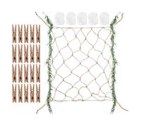 Kit de pared para fotos de red de pesca de red decorativa 100 x 100 cm | Expositor con pinzas para boda, fiesta, dormitorio estudiante, apartamento, salón, dormitorio, balcón