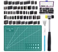 Kit de perforación para cuero, de 55 piezas, ideal para proyectos de bricolaje, incluye martillo y base de corte