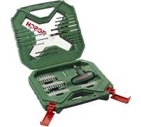 Kit de perforación y atornillado Bosch X-Line, de 54 piezas, para perforar y atornillar en madera, metal y otros materiales, color verde