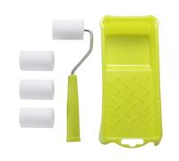 Kit de pinceles de pintura con rodillo, mini cepillo para bordear con bandeja de pintura, herramienta de pintura de corte de mano para paredes interiores y techos