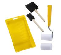 Kit de pinceles de pintura con rodillo, mini cepillo para bordear con bandeja de pintura, herramienta de pintura de corte de mano para paredes interiores y techos
