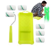 Kit de pinceles de pintura con rodillo, mini cepillo para bordear con bandeja de pintura, herramienta de pintura de corte de mano para paredes interiores y techos