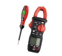 Kit de pinza amperimétrica ST181 y bolígrafo B19 | Acero ABS con detección de cable vivo NCV | para electricistas HVAC pruebas de mantenimiento (ST181 b19 cruz)
