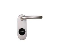 Kit de placa de acero y mango de aluminio anodizado plata F1 individual para puerta BLINDATA Q8 agujero doble mapa 1 unidad
