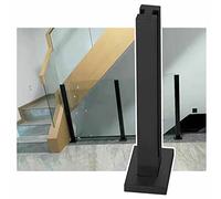 Kit de postes para barandilla de vidrio negro de alta resistencia - Pilar de barandilla cuadrado de 90 cm para uso interior y exterior - Sistema de sujeción de paneles de vidrio resistente - Dis