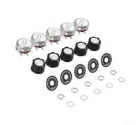 Kit de potenciómetro de carbono, 5 piezas, interruptor giratorio de 10 K | 5 películas de carbono de 10 K ohmios, rotación suave, afinación precisa, equipo de audio, circuitos de bricolaje