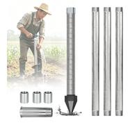 Kit De Pozo De Punta De Are-na De Alta Resistencia, Kit De Pozo De Punta De Acero Inoxidable De 1-1/4", Tuberías Galvanizadas Y Acoplamientos, Para Riego De Agua En Granjas Y Jardines(3+1)