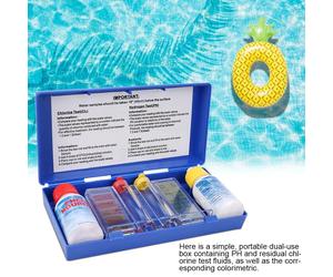 Kit de Prueba de Calidad del Agua con Cloro PH, Probador de Piscinas, Caja de Prueba de Agua para Piscinas Liquid wastes