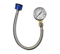 Kit de prueba de presión de agua del grifo con 50 mm para indicador de esfera 0-160 PSI, manguera de 30 cm con 3/4 pulgadas y 1/2 pulgada para accesorios BSP para jardines domésticos y aspersores (B)