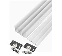 Kit de puerta corredera de riel suave de 3 vías para armario y armario, solución fácil de instalar, no necesita ranura, hardware duradero para un funcionamiento suave, ideal para renovación del hogar